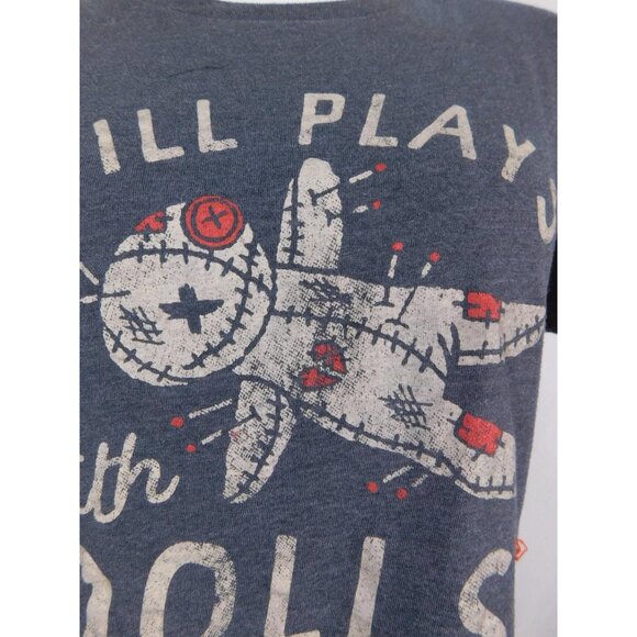 Crazy Dog T-Shirts Shirt Womens Medium Gray Still Plays With Dolls Voodoo Tee - Picture 4 of 9